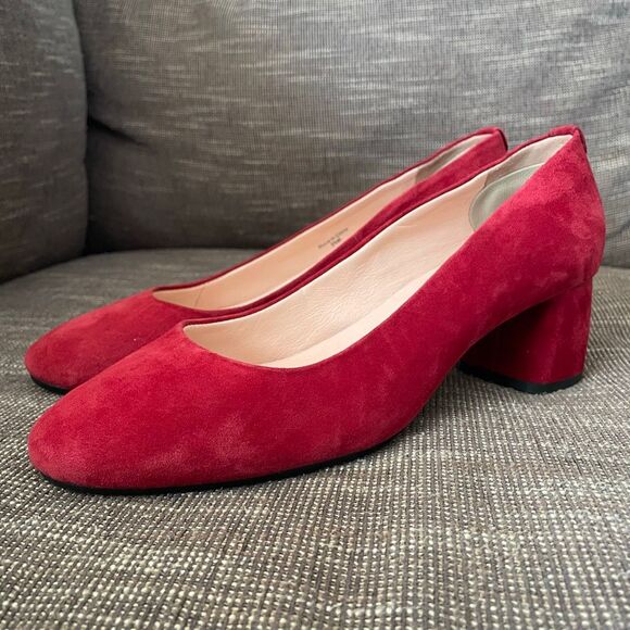 Kate Spade red suede block heel women’s shoe size 8.5 - Picture 4 of 15